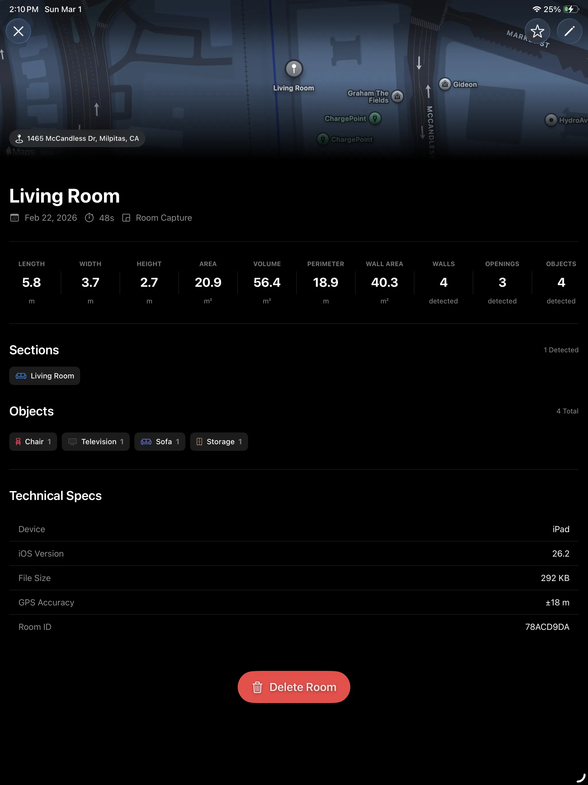 Room Details at a Glance